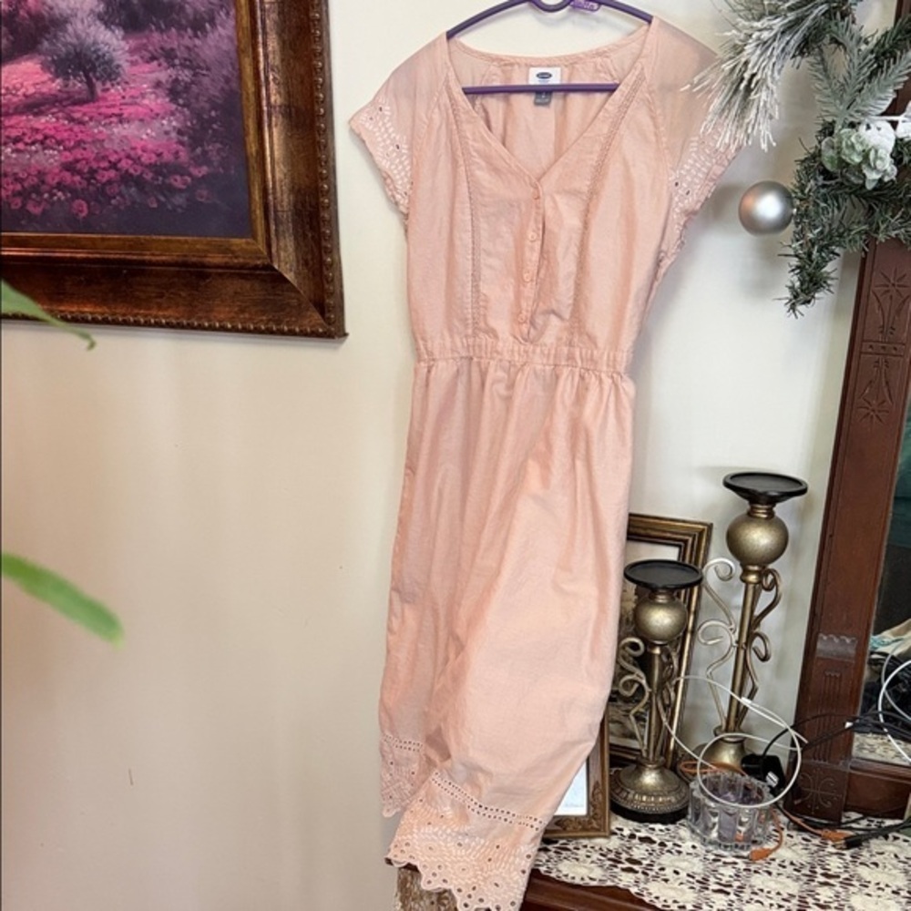 Old Navy Peach Lace Trim Dress